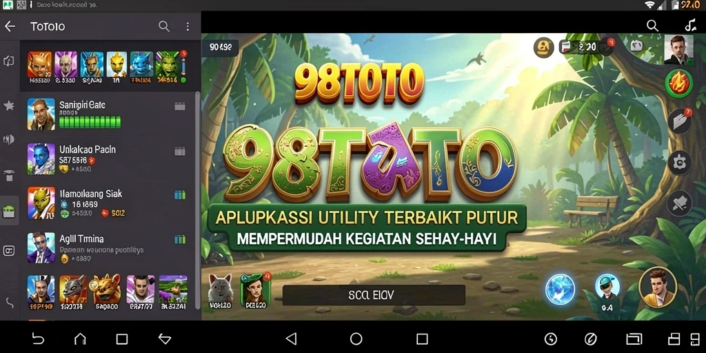 Tampilan antarmuka 98TOTO yang ramah pengguna dan fungsional.