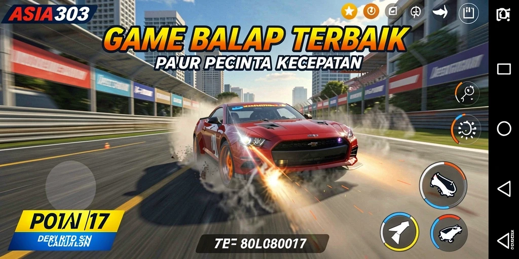 Screenshot gameplay ASIA303 menampilkan mobil balap melawan latar belakang trek yang menegangkan.