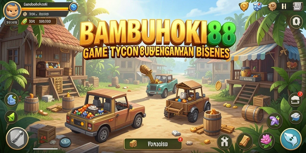 Tampilan gameplay menarik dari BAMBUHOKI88 yang menunjukkan aktivitas manajemen bisnis.