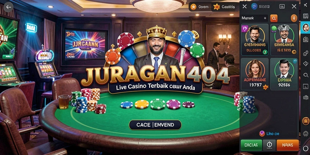 Tampilan menarik dari gameplay JURAGAN404 dalam suasana Live Casino.