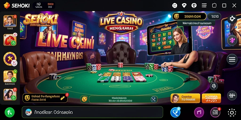 Tampilan gameplay Live Casino yang mendebarkan di SEHOKI.