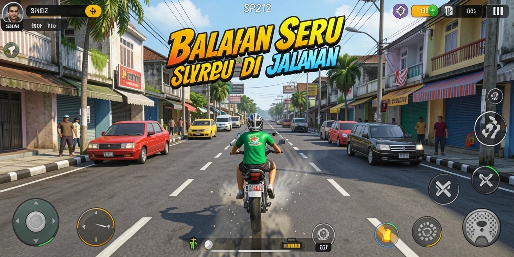 Tampilan gameplay balapan yang seru dan menantang di SP212.