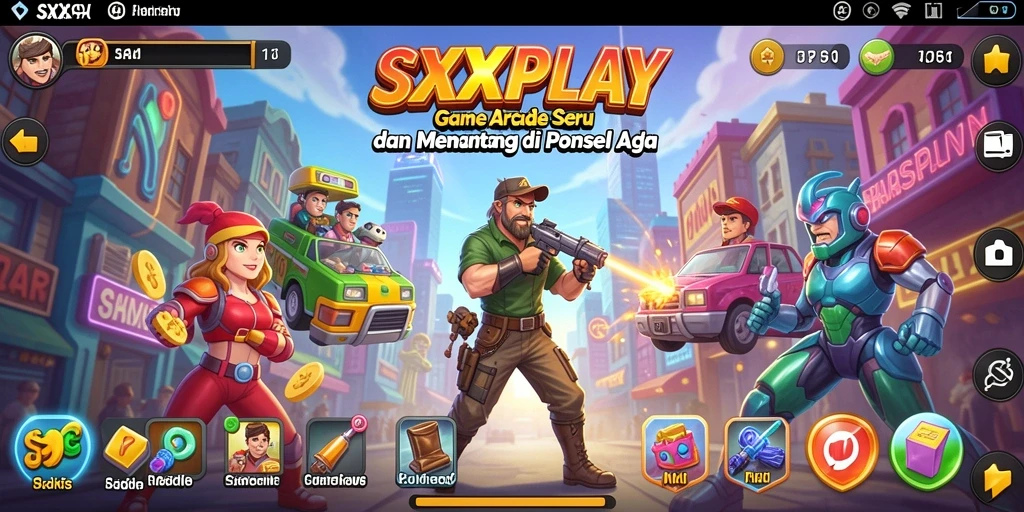 Screenshot SXXPLAY menampilkan aksi seru dan gameplay Arcade yang mendebarkan.