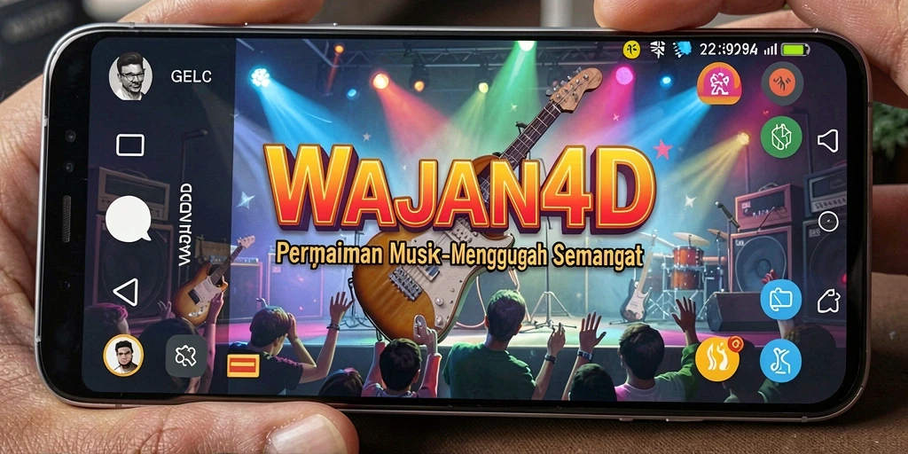 Tampilan gameplay menarik dari WAJAN4D dengan berbagai fitur musik.